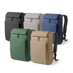 Mochila de cuero sintético con espacio acolchado para portátil 20L