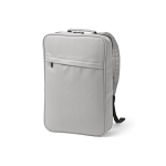 Mochila para PC de cuero sintético con respaldo acolchado 15,6'' color gris claro