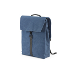 Mochila de algodón reciclado con detalles de piel sintética 25L color azul