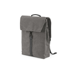 Mochila de algodón reciclado con detalles de piel sintética 25L color gris oscuro