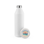 Botella de acero inoxidable reciclado con indicadores LED 650ml color blanco