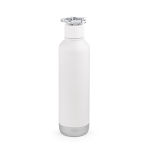 Botella de acero reciclado de doble pared con tapa de rueda 750ml color plateado
