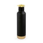 Botella de acero reciclado de doble pared con tapa de rueda 750ml color dorado