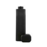 Botella de acero reciclado hermética con estilo industrial 1L color negro cuarta vista