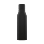 Botella de acero reciclado hermética con estilo industrial 1L color negro vista trasera