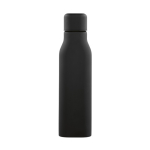 Botella de acero reciclado hermética con estilo industrial 1L color negro vista frontal