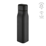 Botella de acero reciclado hermética con estilo industrial 1L color negro