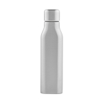 Botella de acero reciclado hermética con estilo industrial 1L color plateado vista frontal