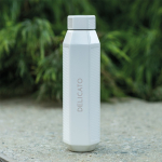 Botella hexagonal de acero inoxidable reciclado antifugas 500ml color blanco