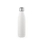 Botella de acero inoxidable reciclado con tapón antigoteo 500ml color blanco vista trasera