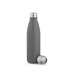 Botella de acero inoxidable reciclado con tapón antigoteo 500ml color gris segunda vista