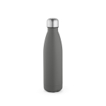 Botella de acero inoxidable reciclado con tapón antigoteo 500ml color gris vista frontal