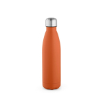 Botella de acero inoxidable reciclado con tapón antigoteo 500ml color naranja vista frontal