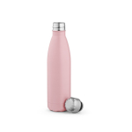 Botella de acero inoxidable reciclado con tapón antigoteo 500ml color rosa segunda vista