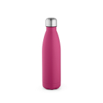 Botella de acero inoxidable reciclado con tapón antigoteo 500ml color fucsia vista frontal