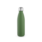 Botella de acero inoxidable reciclado con tapón antigoteo 500ml color verde militar vista frontal