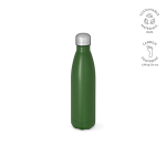 Botella de acero inoxidable reciclado con tapón antigoteo 500ml color verde militar