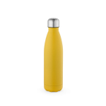 Botella de acero inoxidable reciclado con tapón antigoteo 500ml color amarillo oscuro vista trasera