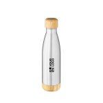 Botella de acero reciclado con doble pared y tapa de bambú 500ml vista principal