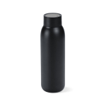 Botella de acero reciclado con carga inalámbrica y antifugas 610ml color negro