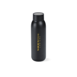 Botella de acero reciclado con carga inalámbrica y antifugas 610ml color negro