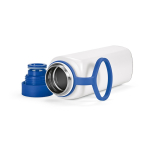 Botella de acero inoxidable reciclado con tapa 360 de pulsador 750ml color azul tercera vista