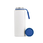 Botella de acero inoxidable reciclado con tapa 360 de pulsador 750ml color azul vista frontal