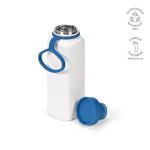 Botella de acero inoxidable reciclado con tapa 360 de pulsador 750ml color azul