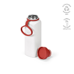 Botella de acero inoxidable reciclado con tapa 360 de pulsador 750ml color rojo