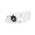 Botella de acero inoxidable reciclado con tapa 360 de pulsador 750ml color blanco tercera vista