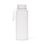 Botella de acero inoxidable reciclado con tapa 360 de pulsador 750ml color blanco vista trasera