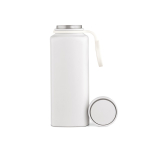 Botella de acero inoxidable reciclado con tapa 360 de pulsador 750ml color blanco vista frontal