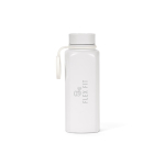 Botella de acero inoxidable reciclado con tapa 360 de pulsador 750ml color blanco