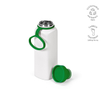 Botella de acero inoxidable reciclado con tapa 360 de pulsador 750ml color verde