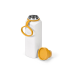 Botella de acero inoxidable reciclado con tapa 360 de pulsador 750ml color amarillo oscuro