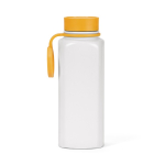 Botella de acero inoxidable reciclado con tapa 360 de pulsador 750ml color amarillo oscuro quinta vista