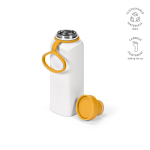 Botella de acero inoxidable reciclado con tapa 360 de pulsador 750ml color amarillo oscuro