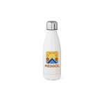 Botella de acero inoxidable reciclado con tapón antigoteo 400ml color blanco segunda vista
