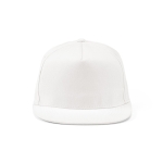 Gorra con visera plana algodón reciclado con broche trasero 180 g/m2 color blanco vista frontal