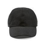 Gorra de RPET de 6 paneles con broche trasero ajustable 110 g/m2 color negro