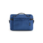 Nevera de plástico reciclado con doble asa de transporte 7.5L color azul vista trasera