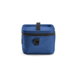 Nevera de plástico reciclado con doble asa de transporte 7.5L color azul vista lateral