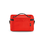 Nevera de plástico reciclado con doble asa de transporte 7.5L color rojo vista trasera