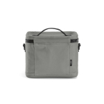 Nevera aislante de plástico reciclado con apertura amplia 10L color gris vista trasera