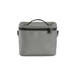 Nevera aislante de plástico reciclado con apertura amplia 10L color gris vista frontal