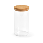 Frasco de vidrio borosilicato para alimentos con tapa de corcho 1L color transparente