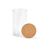 Frasco de vidrio borosilicato para alimentos con tapa de corcho 1L color transparente segunda vista