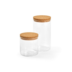 Frasco de vidrio borosilicato para alimentos con tapa de corcho 1L color transparente tercera vista