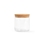 Bote de vidrio borosilicato para cocina con tapa de corcho 500ml color transparente vista frontal