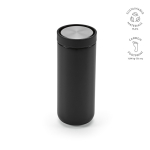 Vaso de viaje de acero inoxidable reciclado de doble pared 340ml color negro